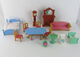 Little Tikes Grand Mansion Dollhouse Furniture Table Chairs Bed Living Room Bath Table Furniture Chair Bed Dollhouse Furniture