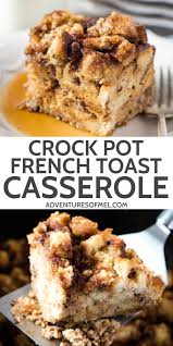 Easy Crock Pot French Toast Casserole Crockpot French Toast Slow Cooker Breakfast Recipe French Toast Easy