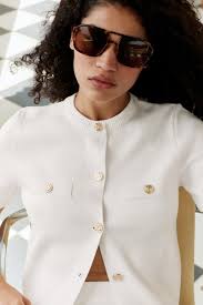 SHORT SLEEVE KNIT CARDIGAN