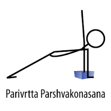 Parivrtta Parsvakonasana Revolved Side Angle Yoga Stick Figures Yoga Sutras Yoga Cards