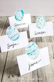 Simple Diy Printable Easter Place Cards Easy And Beautiful Watercolor Easter Egg Name Card Ideas Easter Place Cards Easter Printables Free Easter Printables