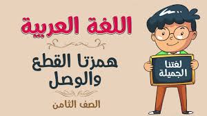 اللغة العربية الصف الثامن همزتا القطع والوصل Youtube