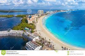 Puerto juarez, cancún, quintana roo, mexico. Cancun Strand Tagsuber Stockfoto Bild Von Drohne Ferien 115980132