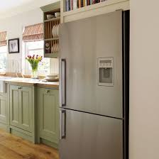 We really like the bright red accents in this kitchen and the way everything is in perfect sync. Step Inside This Traditional Muted Green Kitchen Ideal Home