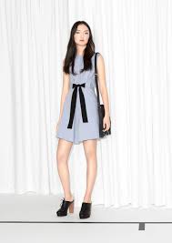 Other Stories A Line Cotton Dress Blue Bell Sleeve Dress Outfit Lace Dress With Sleeves Black Bell Sleeve Dress