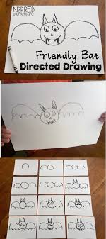 Friendly Bat Directed Drawing Inspired Elementary Halloween Kindergarten Directed Drawing Kindergarten Directed Drawing