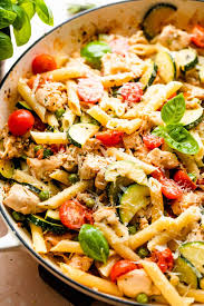 Lay veggies on baking sheet + roast for 15 minutes at 400. Chicken Pasta Primavera With Creamy Sauce Diethood