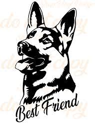 Best Friend German Shepard Vinyl Graphic Decal Vinyl Graphic Decal Shop Vinyl Design Silhouette Art German Shepherd Art Dog Silhouette