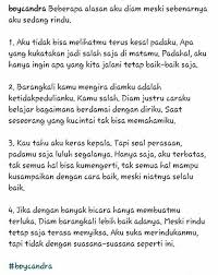 # apa kabar engkau disana telah lama engkau menghilang hati ini selalu bicara tentangmu. Super Quotes Indonesia Cinta Boy Candra Ideas