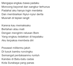 Sesatlah aku di dalam hutan belantara tiada bertuan di mana selatan di mana utara tak terlihat juga ke mana arahnya. 41 Puisi Pahlawan Pembawa Semangat Guratgarut