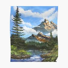 Find new and preloved bob ross items at up to 70% off retail prices. Mountain Landscape Inspired By Bob Ross Poster By Kitslam Redbubble