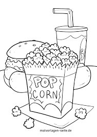 Free printable popcorn coloring pages. Coloring Page Popcorn Food Free Coloring Pages