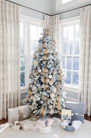Gold And Blue Christmas Decorations My Cinderella Tree Bluegraygal Blue Christmas Decor Flocked Christmas Trees Decorated Blue Christmas Tree