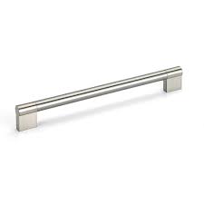 The sleek design is modern yet approachable and gives your kitchen a contemporary update. Richelieu Hardware 8 13 16 In 224 Mm Center To Center Brushed Nickel Contemporary Drawer Pull Bp527224195 The Home Depot