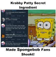 A krabby patty is a hamburger sold by the fictional restaurant the krusty krab in the animated television series spongebob squarepants. Spongebob Squarepants Krabby Patty Secret Ingredient Trending Spot