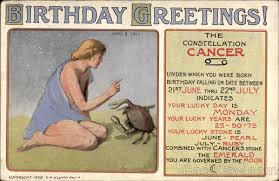 In the western tropical zodiac, cancer season begins on june 21, commencing the summer solstice in the northern hemisphere. Birthday Greeting Cancer