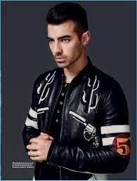 Joe Jonas Covers L Optimum Thailand In Silver Versace Joe Jonas Leather Jacket Leather Jacket Men