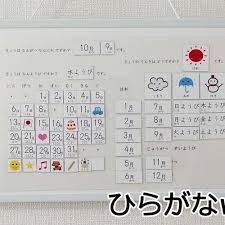 ひらがな学習カレンダー ホワイトボード カレンダー 学習 手作りカレンダー
