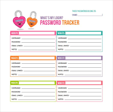 Personal Password Tracker Log Template Passwordlogtemplate Logtemplate Password Organizer Printable Password Log Password Tracker