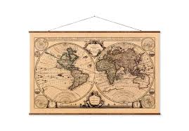 Vintage Old World Map Decorative Wall Scroll 18th Century Etsy In 2020 Old World Maps Old World World Map