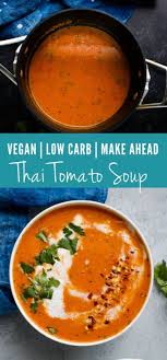 Vegan Thai Tomato Soup Vegan Soup Recipes Vegan Tomato Soup Stuffed Peppers