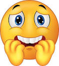 Vector illustration of Scared emoticon smiley cartoon ...