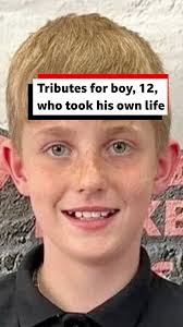 This was the moment a convoy of cars, vans and motorcycles paid tribute to  a 12-year-old boy who took his own life., Riley Townsend from  Sutton-in-Ashfield, Nottinghamshire, died