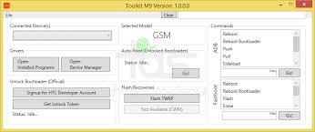 Htc bootloader locking device comes, once unlocked, you can expect to easily get root quiet, but unlocked bootloader will void the warranty . Htc One M9 Toolkit Lets You Unlock Bootloader Sideload Zip Files Update Recovery And Install Adb And Fastboot Drivers