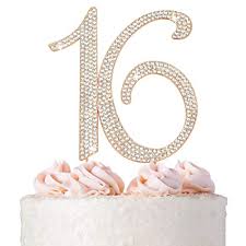 4.4 out of 5 stars 39. 16 Cake Topper Premium Rose Gold Metal Sweet 16 Birthday Party Sparkly Rhinestone Decoration Makes A Great Centerpiece Now Protected In A Box Amazon Com Grocery Gourmet Food
