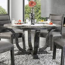 Novara chrome round glass dining table and 4 velvet faux leather dining chairs. Isabelle Round Dining Table Antique Gray Furniture Of America Furniture Cart