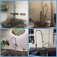 An additional hole may be needed if your faucet includes a sprayer. Kwode Commercial Sink Faucet With Pre Rinse Sprayer 8 Inch Center Wall Mount Kitchen Faucet 25 Height Compartment Sink Faucet With 12 Swivel Spout For Restaurant Industrial Brass Chrome Finish Pricepulse