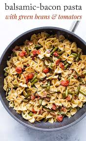 Bacon Green Bean Pasta With Tomatoes Recipe In 2020 Pasta With Green Beans Easy Pasta Recipes Bean Pasta