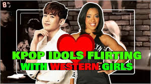 Kpop Idols And Western Girls Flirty Moments Youtube