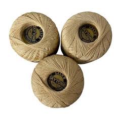 Vintage Lily Mill Skytone Beige Art.123 Mercerized Crochet Cotton 3-Pack  250 Yds