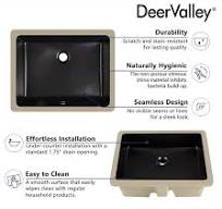 DeerValley Rectangular Undermount Bathroom Sink,19.72"x15.59 ...