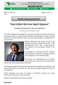 We did not find results for: Death Announcement Ø¥ Ù† Ø§ Ù„Ù„Ù‡ Africa Federation Facebook