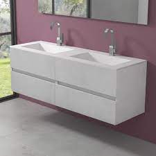 Se anche tu sei attento all'aspetto tanto quanto alla praticità il tuo mobile bagno è dixi aquna 45. Mobile Bagno Con Due Lavabi Integrati Design Moderno Sospeso