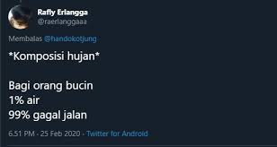 Berikut cara mengatasi sinyal hilang pada saat hujan pada parabola mini : 10 Komposisi Hujan Yang Bikin Warga Twitter Setuju