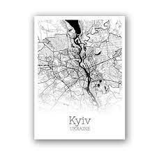 Bohemian wall decor ukrainian city map. Ukraine City Map Canvas Posters Kyiv Kharkiv Donetsk Lviv Map Art Print Black White Modern Wall Art Painting Office Home Decor Painting Calligraphy Aliexpress