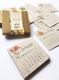 Seed Paper Plantable Calendar 2022 Handmade Recycled Etsy Seed Paper Calendar Design Plantable Seed Paper