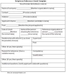 Telephone Reference Check Template Printable Telephone Reference Check Template Sampleprintable Com