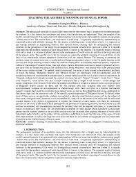 The nomenclature for the various musical formal types may be determined by the medium of performance, the technique Musical Form Research Papers Academia Edu