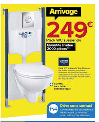 Offre Pack Wc Suspendu Bau Rimless Grohe Chez Castorama