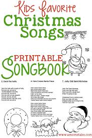Printable Christmas Songbook Christmas Songs For Kids Christmas Carols Lyrics Christmas Songbook