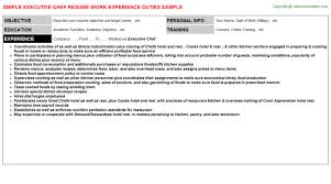 sample executive chef resume template