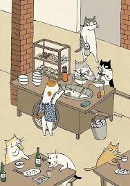 kitty resturent beautifulcatspics cats illustration cat illustration cat drawing