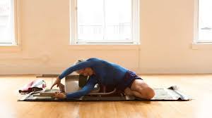 Iyengar 201 How To Practice Parivrtta Janu Sirsasana With A Chair Iyengar Yoga Iyengar Chair Yoga