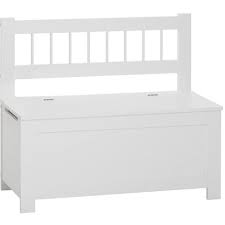Atmosphera 2 En 1 Banc Avec Dossier Et Coffre A Jouets En Bois Blanc 158699
