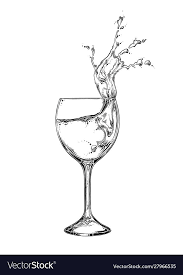 Hand Drawn Sketch Wineglass With Spray Liquid Vector Image Affiliate Sketch Winegl Abstract Pencil Drawings Pencil Drawing Inspiration Cool Art Drawings