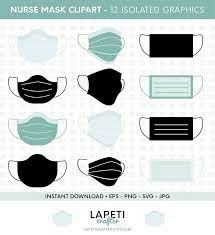 Download Nurse Mask Svg Nurse Mask Clipart Commercial Use Surgical Mask Svg Medical Mask Clip Art Face Mask Svg Instant Download Nurse Mask Diy Face Mask Mask Face